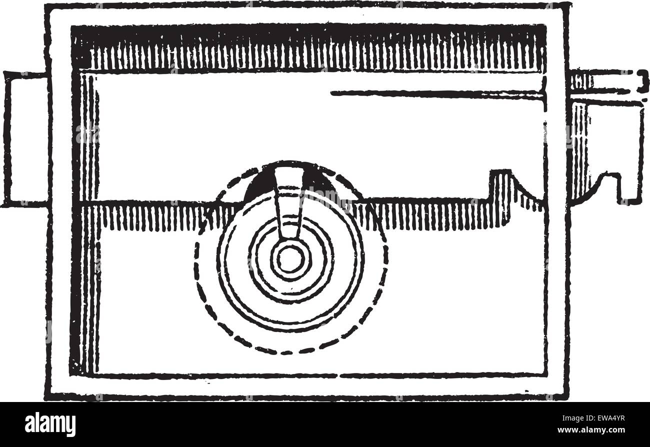 Lock, vintage engraving. Old engraved illustration of Lock diagram. Stock Vector