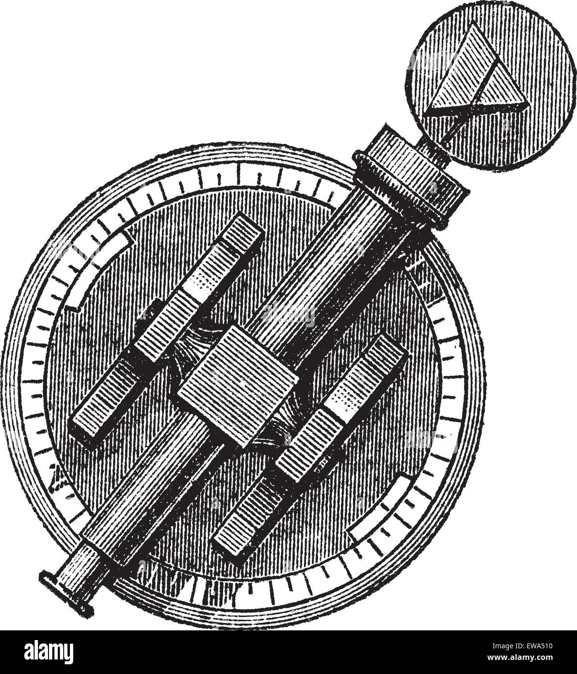 Spectroscope or Spectrometer or Spectrophotometer or Spectrograph, vintage engraving. Old engraved illustration of Spectroscope Stock Vector