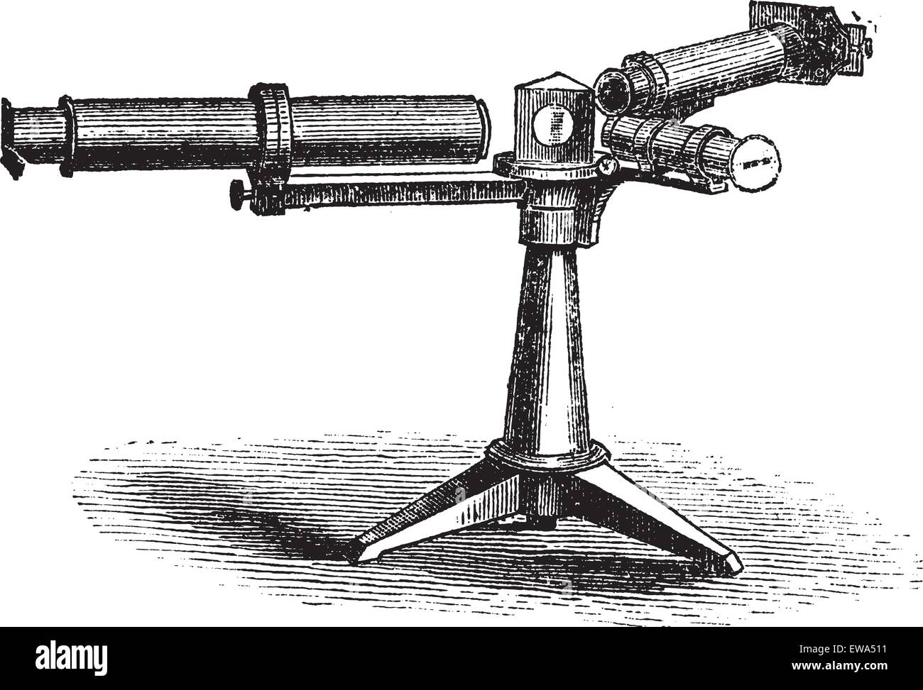 Spectroscope or Spectrometer or Spectrophotometer or Spectrograph, vintage engraving. Old engraved illustration of Spectroscope. Stock Vector