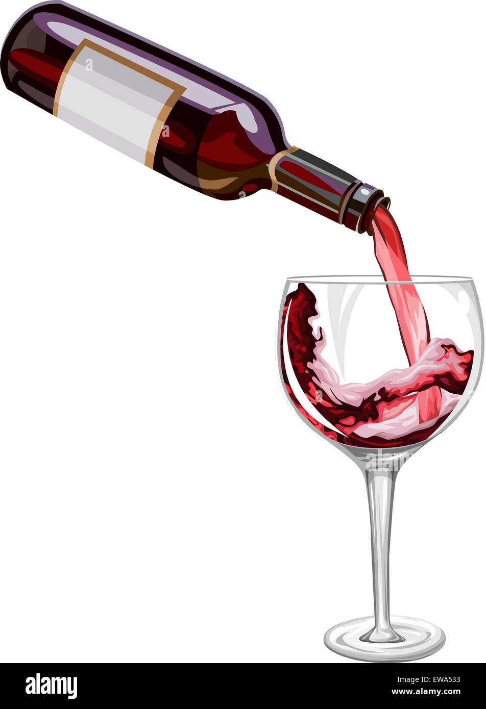 Vector illustration red wine being poured in glass Stock Vector Image & Art  - Alamy
