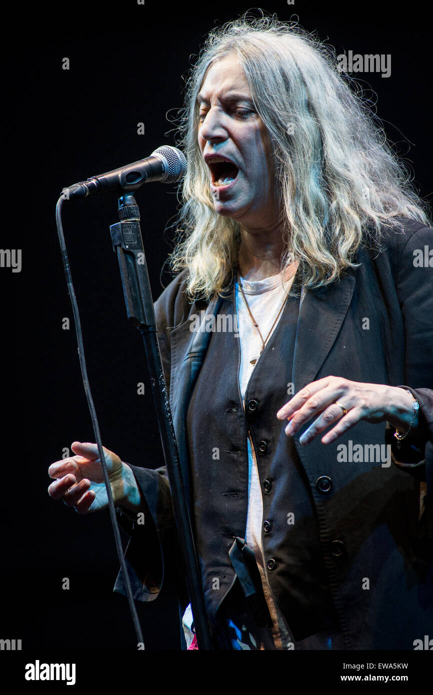 Bollate Milan Italy. 20th June 2015. The American poetess singer and songwriter PATTI SMITH performs live at Villa Arconati during the 'Villa Arconati Festival' celebrating 40 years since the release of her debut album 'Horses' Credit:  Rodolfo Sassano/Alamy Live News Stock Photo
