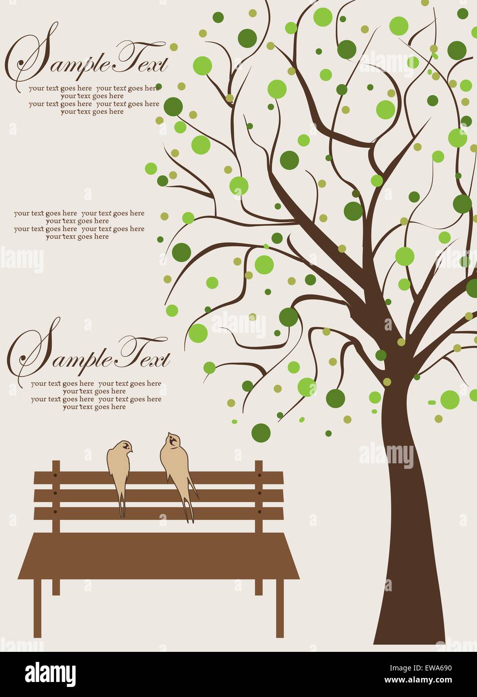 Tree Model Invitation Vintage invitation card with ornate elegant retro abstract floral tree ...