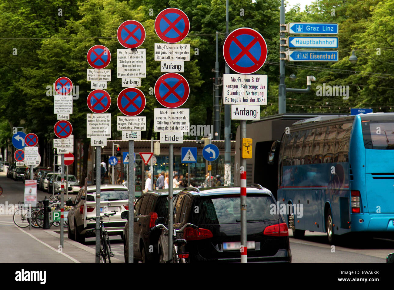 No parking road signs on the streets of vienna Stock Photo Alamy