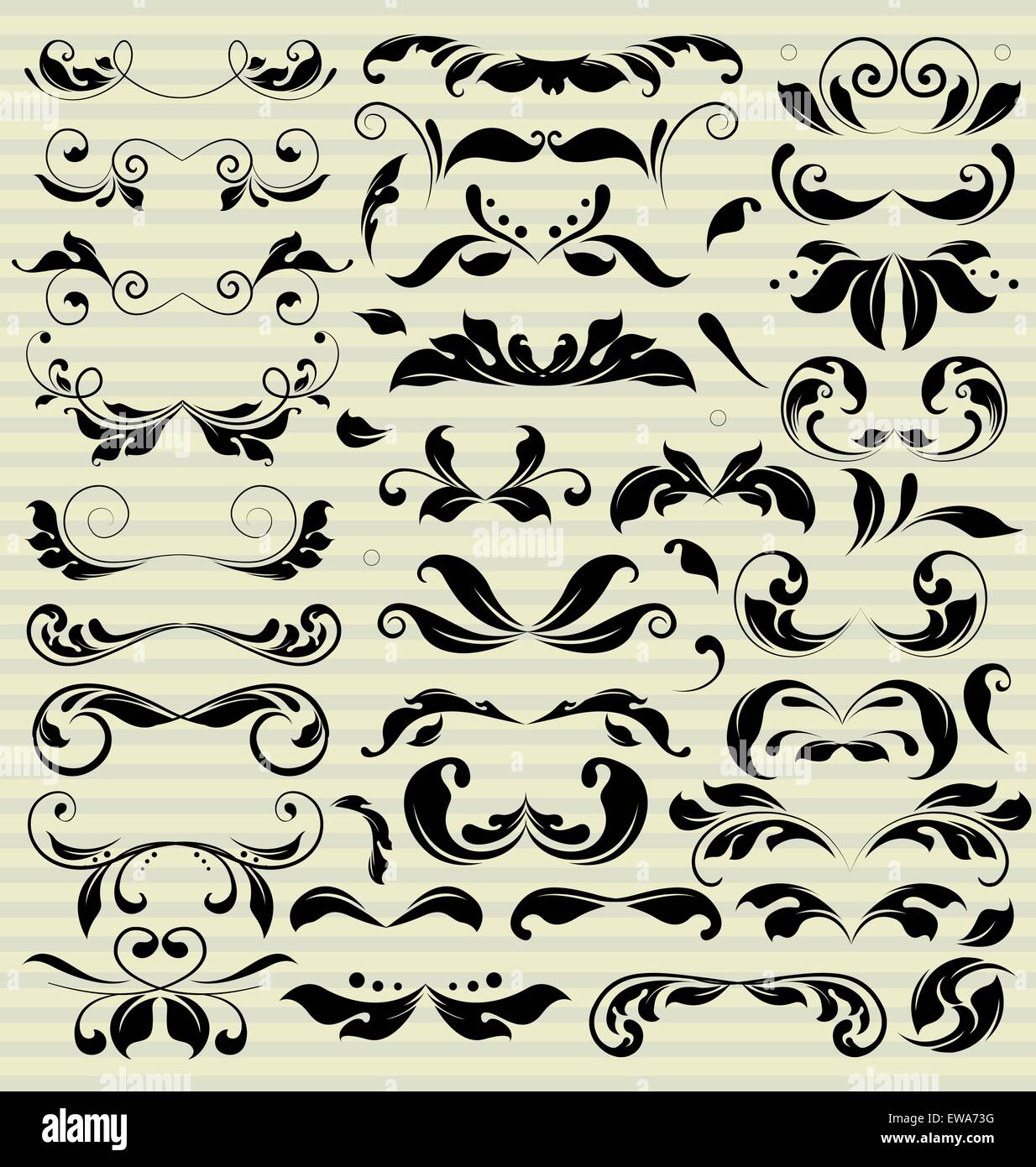Vintage background elements with ornate elegant retro abstract floral ...