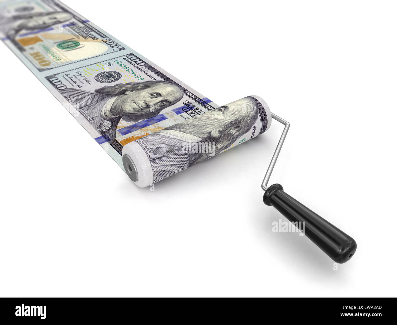 Paint roller and dollar (clipping path included Stock Photo Alamy