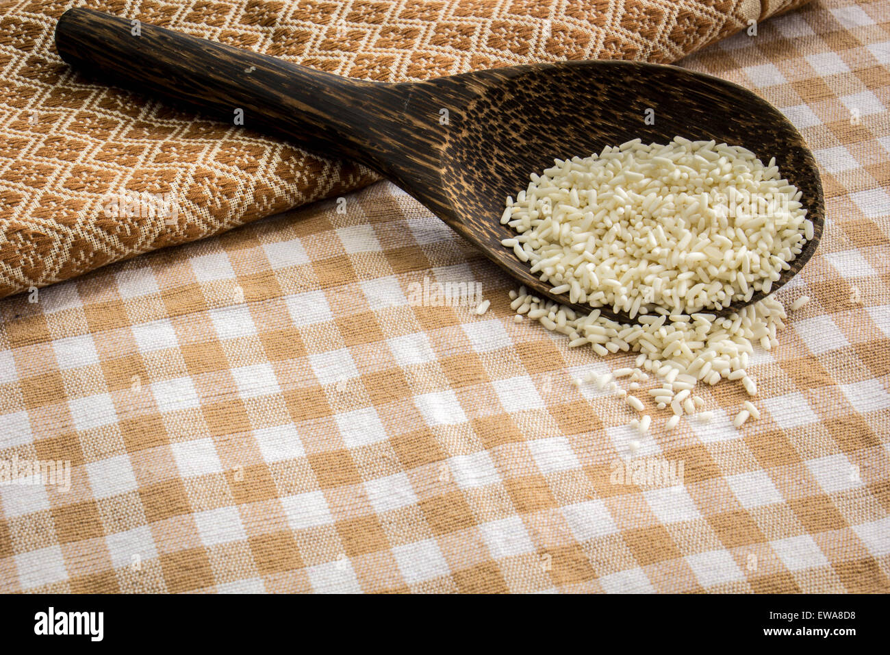 Texture Rice Spoon Wooden spoon, rice, cereals, cotton, texture, background Stock Photo ...