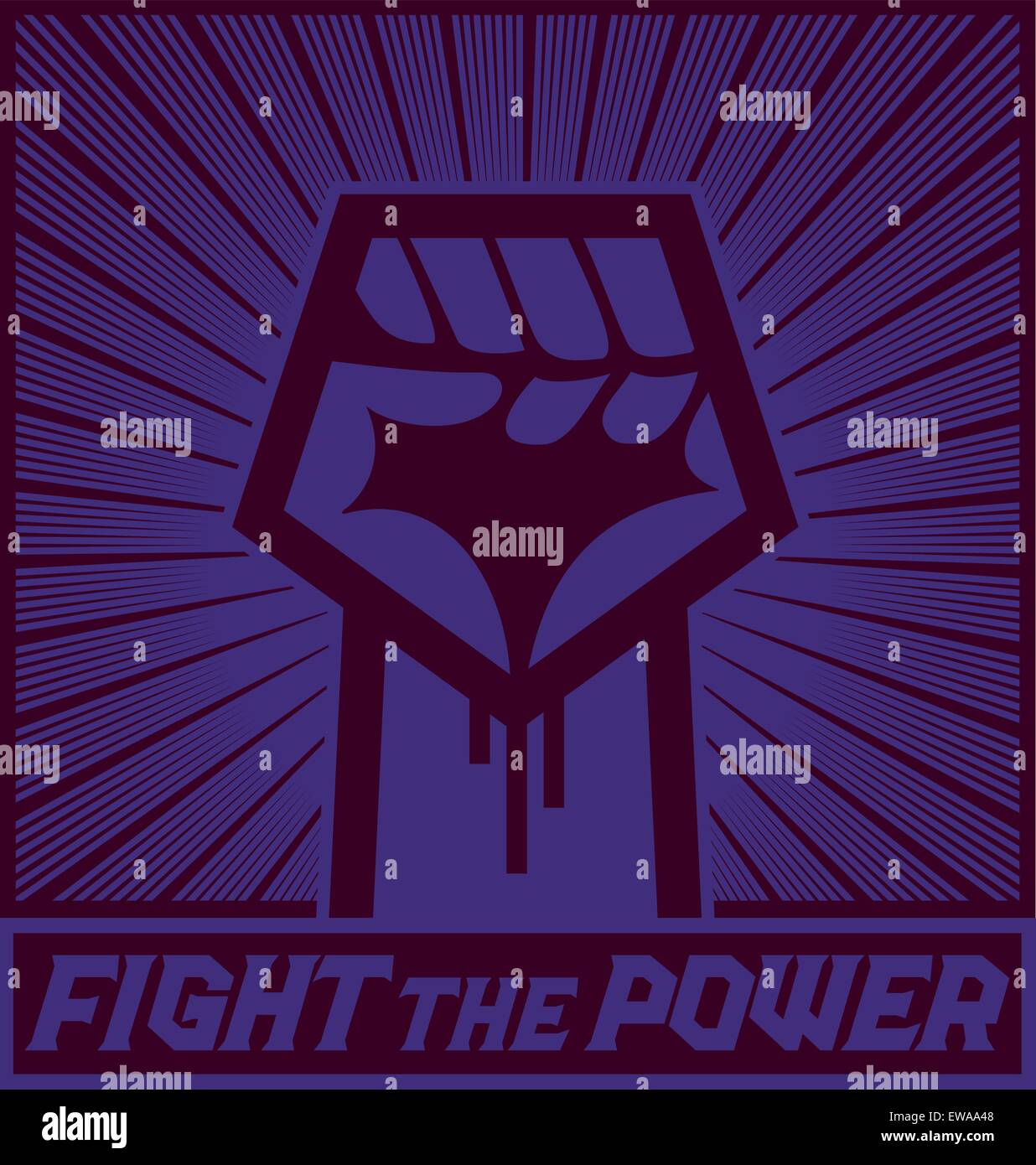 Fight the power! Hand with raised clenched fist, political protest demonstration vector design, stand up for your rights Stock Vector