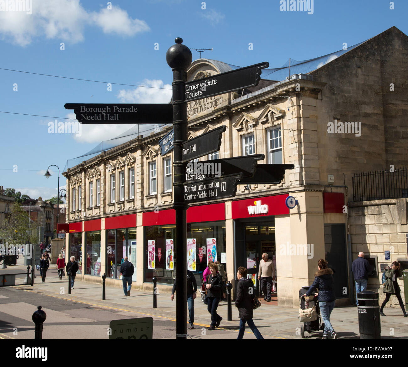 Main shopping High Street in town centre, Chippenham, Wiltshire