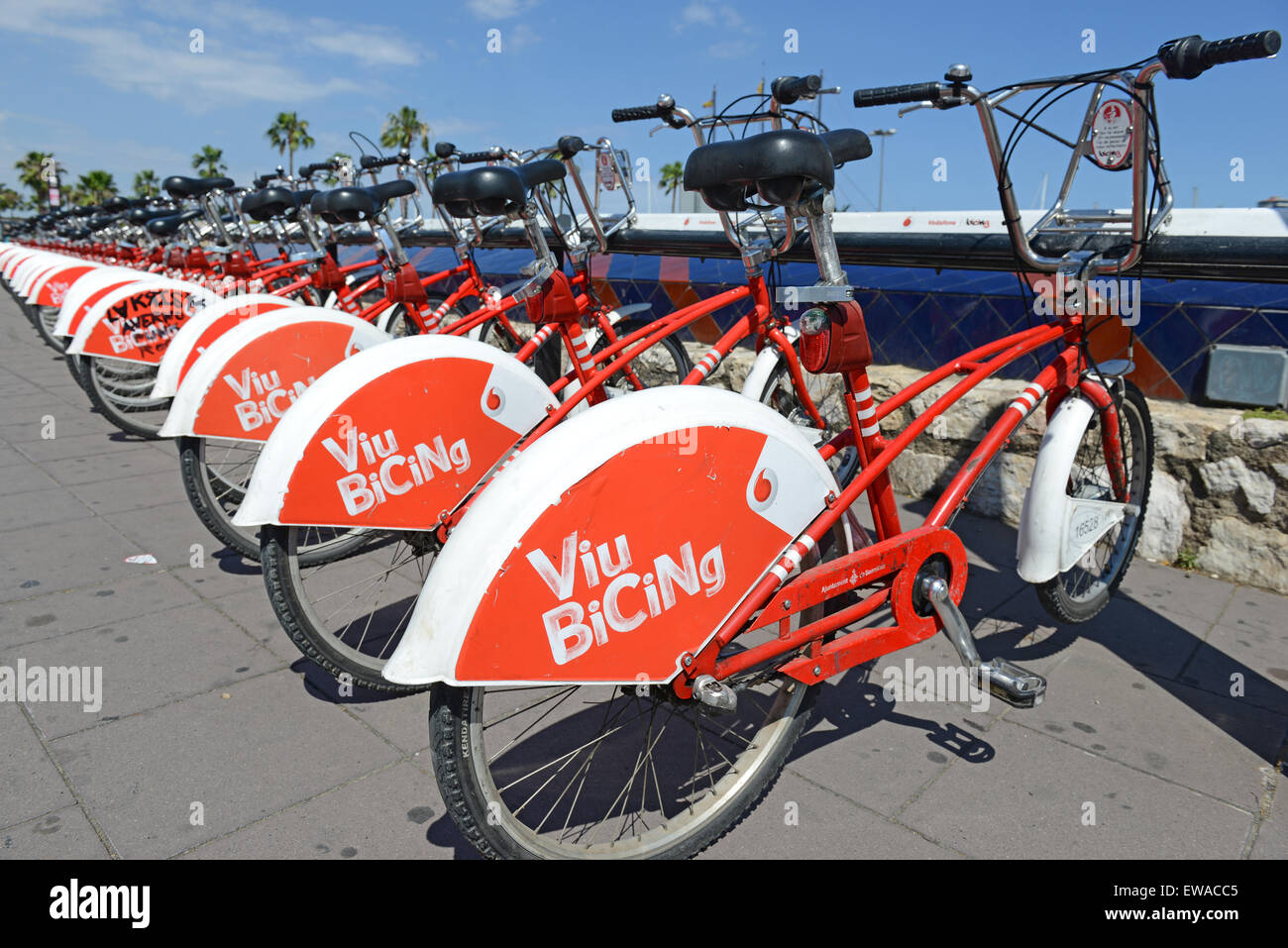 Viu BiCing, a Bicycle share program in Barcelona, Spain Stock Photo