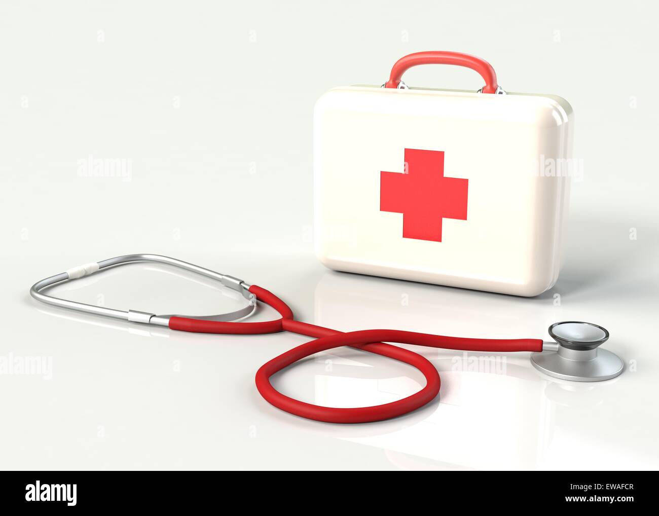 First aid kit with stethoscope Stock Photo Alamy
