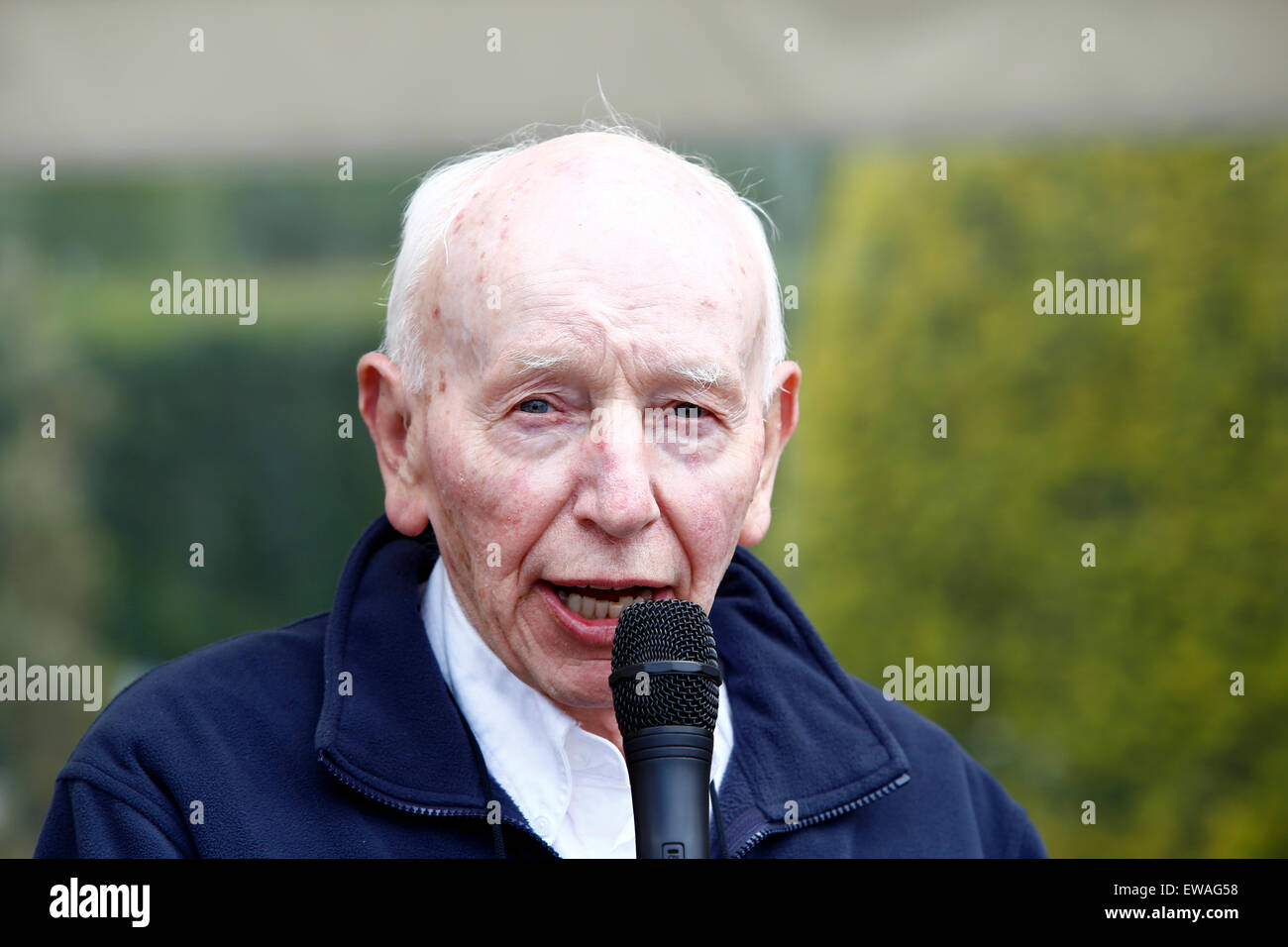 Hever Castle, Kent, UK. 21st June, 2015. Former double world champion John Surtees celebrates Father's Day at Hever Castle in Kent 21.06.2015 Credit:  theodore liasi/Alamy Live News Stock Photo