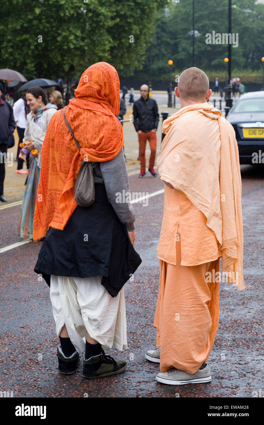 Rathayatra parade, Hare Krishna followers in London. Stock Photo