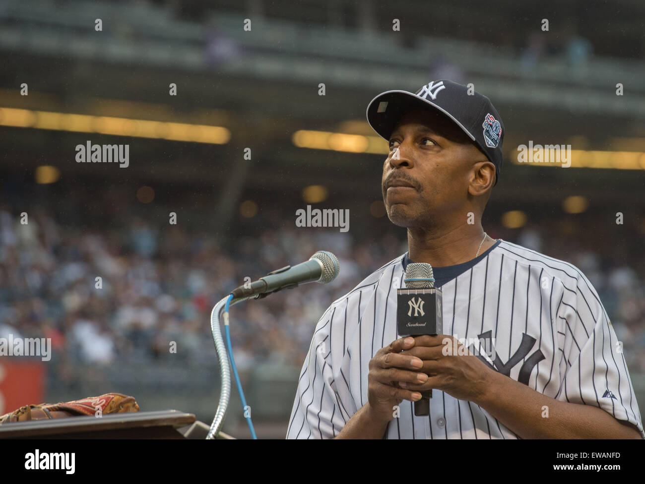 Bronx, NY, USA. 20th June, 2015. WILLIE RANDOLPH is honored with a Monument Park plaque as part of 2015 Old-Timers' Day, Yankee Stadium, Saturday June 20, 2015. Credit:  Bryan Smith/ZUMA Wire/Alamy Live News Stock Photo