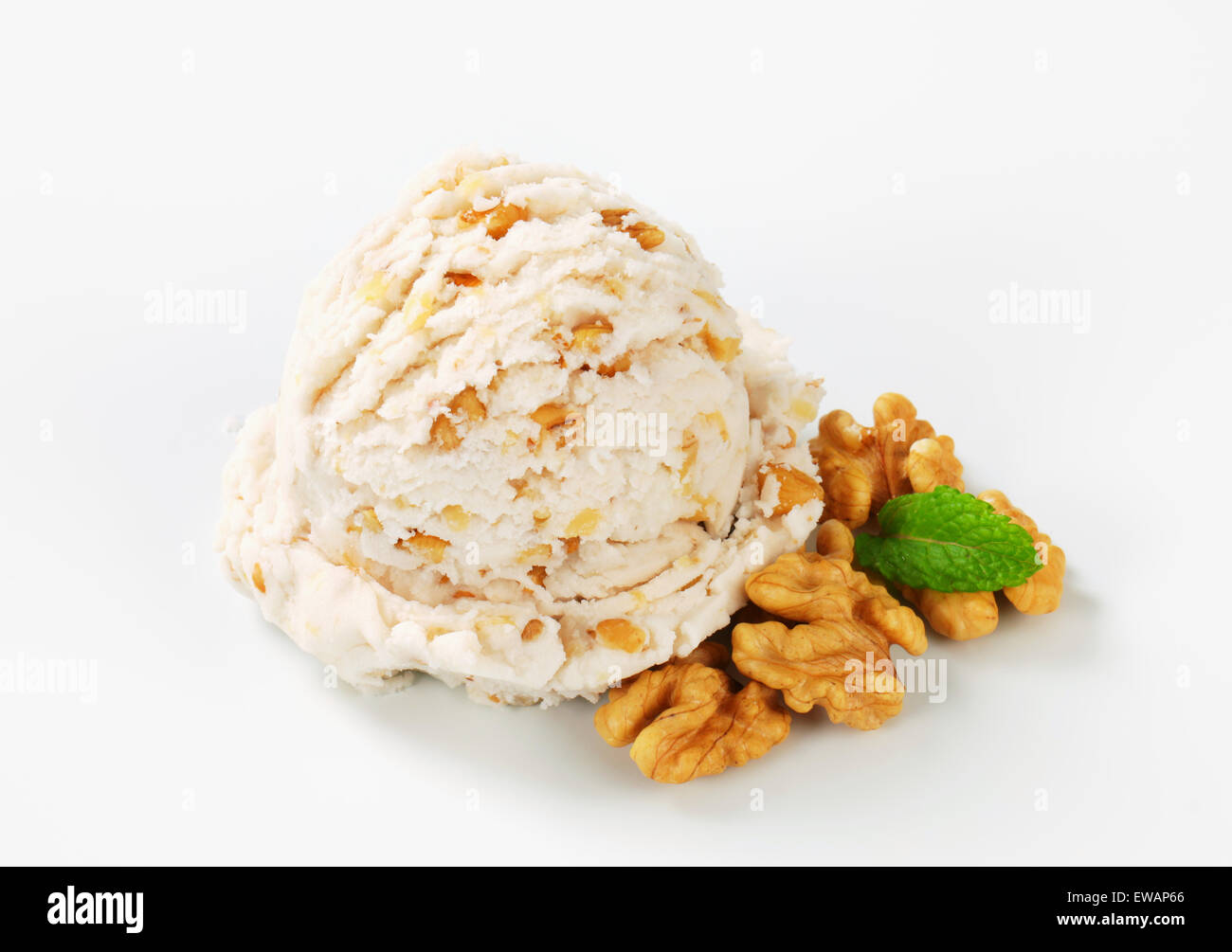 Scoop of walnut ice cream Stock Photo - Alamy