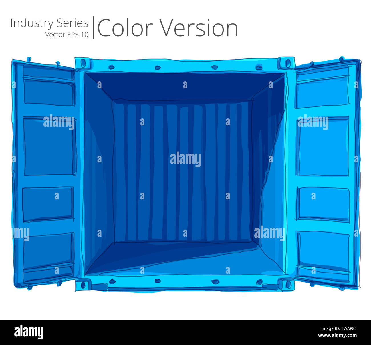 Vector illustration of empty container with good, Color Series Stock