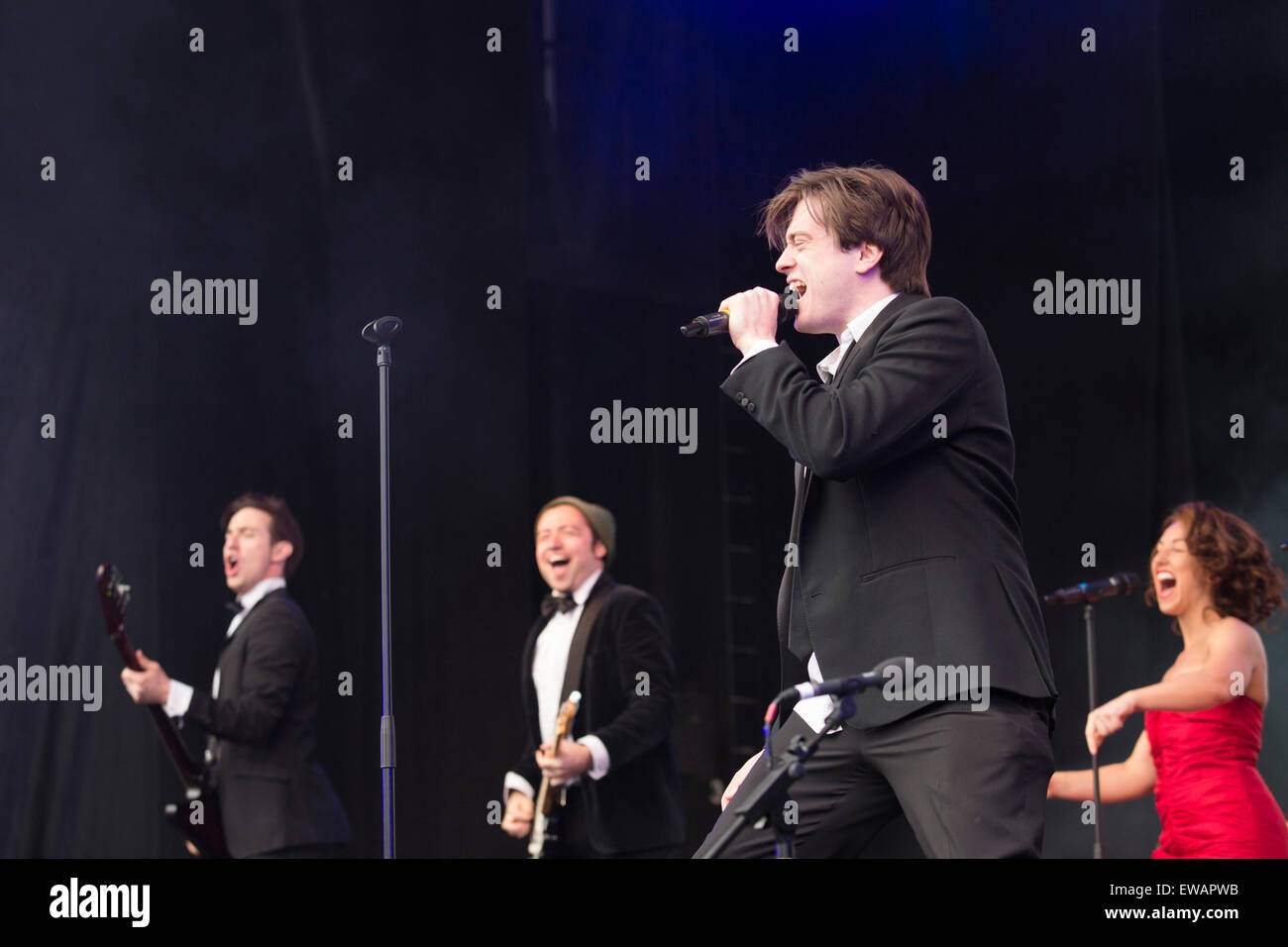 London, UK. 21 June 2015. Stars from the hit musical The Commitments perform at West End Live 2015 in Trafalgar Square. Pictured: singer Brian Gilligan. Credit:  Nick Savage/Alamy Live News Stock Photo