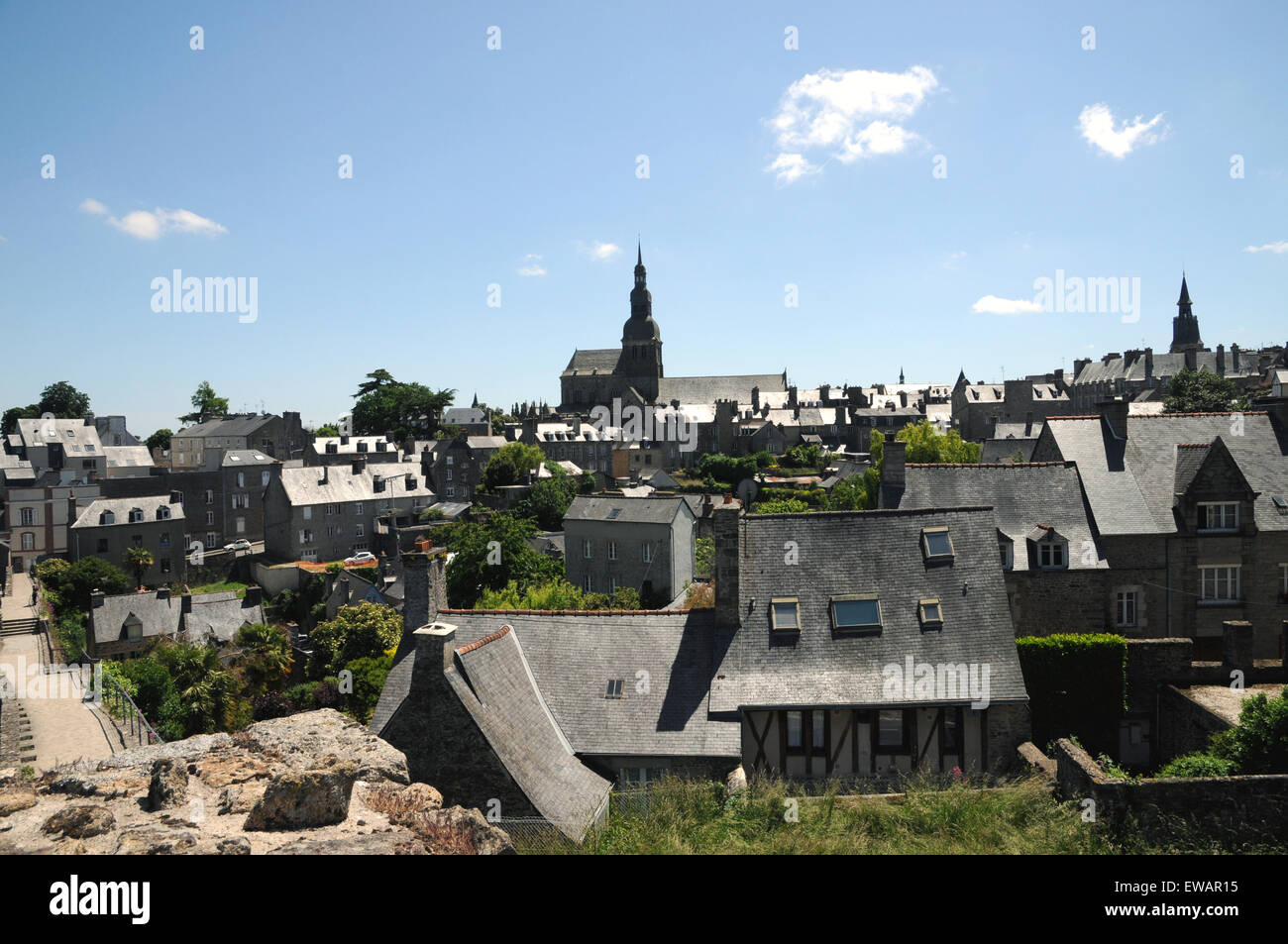 The ramparts and the view from them over the town of Dinan Cotes-d ...