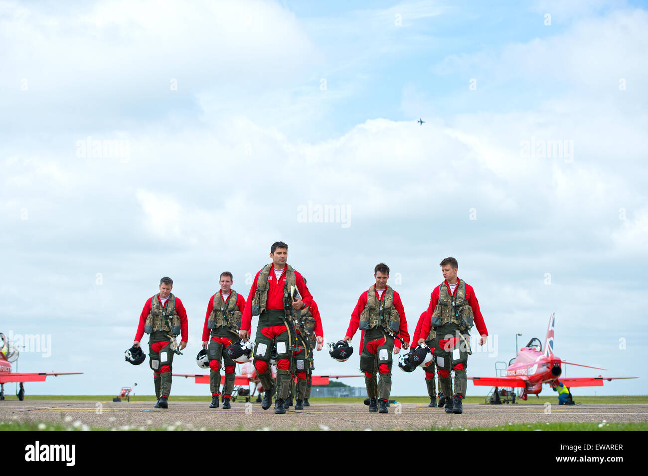Royal Air Force Red Arrows pilots at RAF Scampton in Lincolnshire Stock Photo