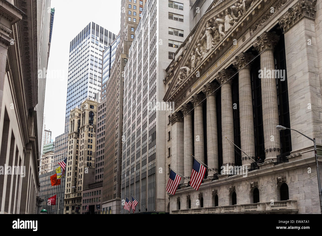 The New York Stock Exchange on Wall Street, the world's largest stock exchange, NYC, lower Manhattan, United states. USA. Stock Photo