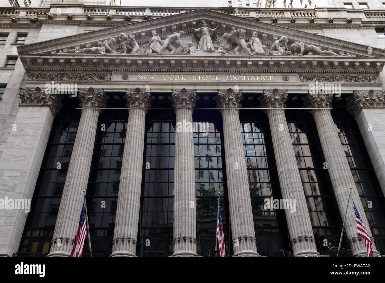 The New York Stock Exchange on Wall Street, the world's largest stock exchange, NYC, lower Manhattan, United states. USA. Stock Photo