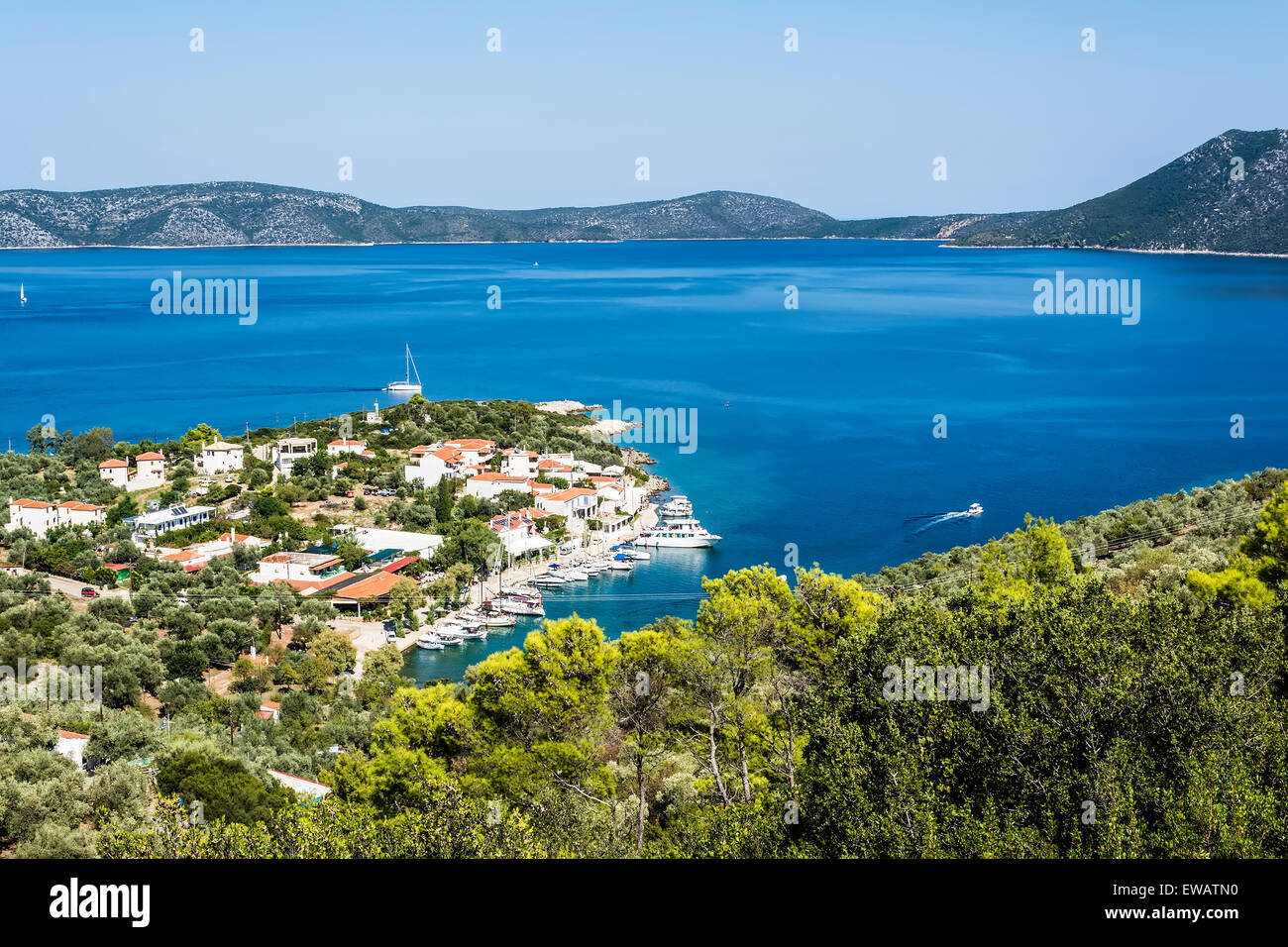 Bird's eye view of Steni Vala bay in Alonissos Stock Photo - Alamy