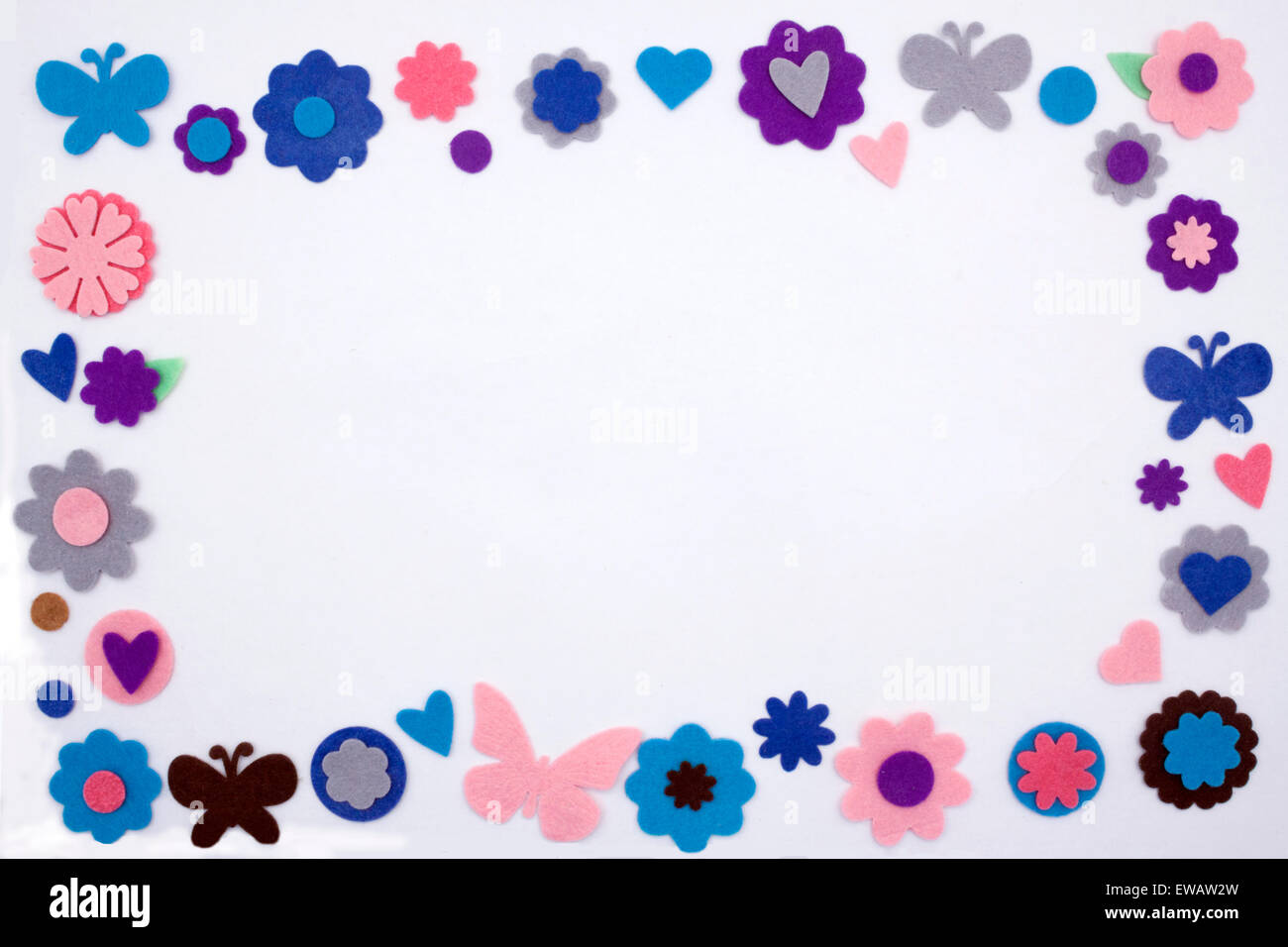 a colorful frame made by stars different kind of embellishment Stock Photo