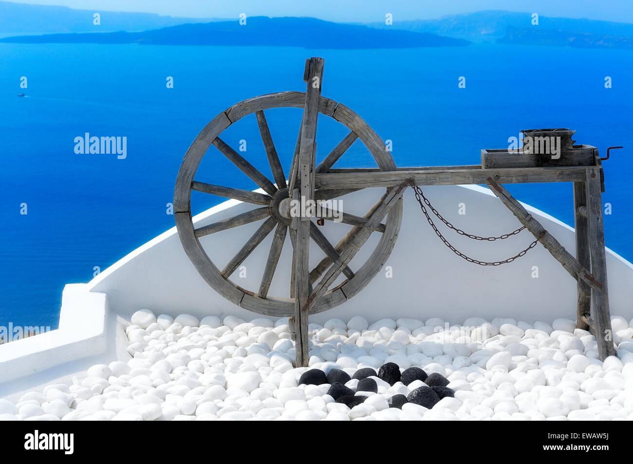 A Traditional Spinning Wheel, Oia, Santorini, Greece Stock Photo Alamy