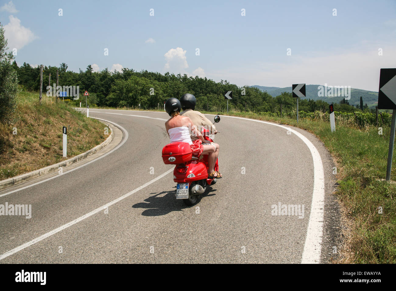 Vespa scooter, a hire vehicle in countryside of this famous region