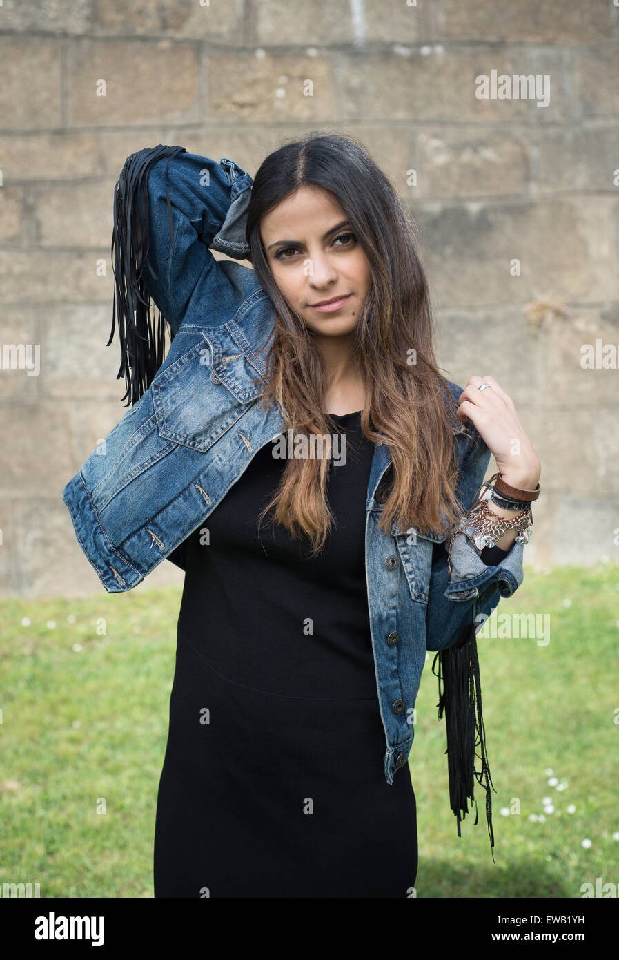 Brunette woman long hair hi-res stock photography and images - Alamy