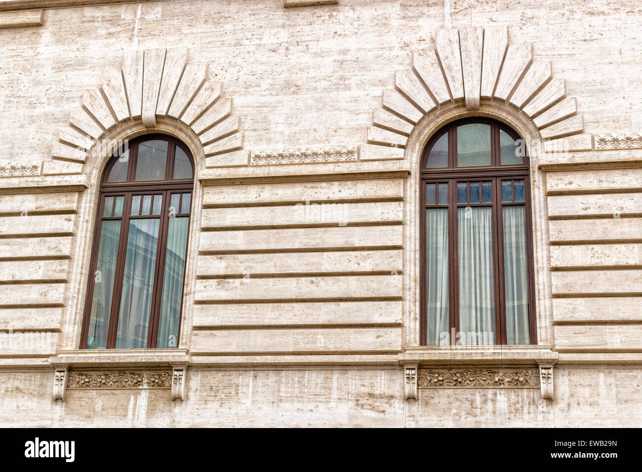 Windows of historical building in the center of Rome Stock Photo - Alamy