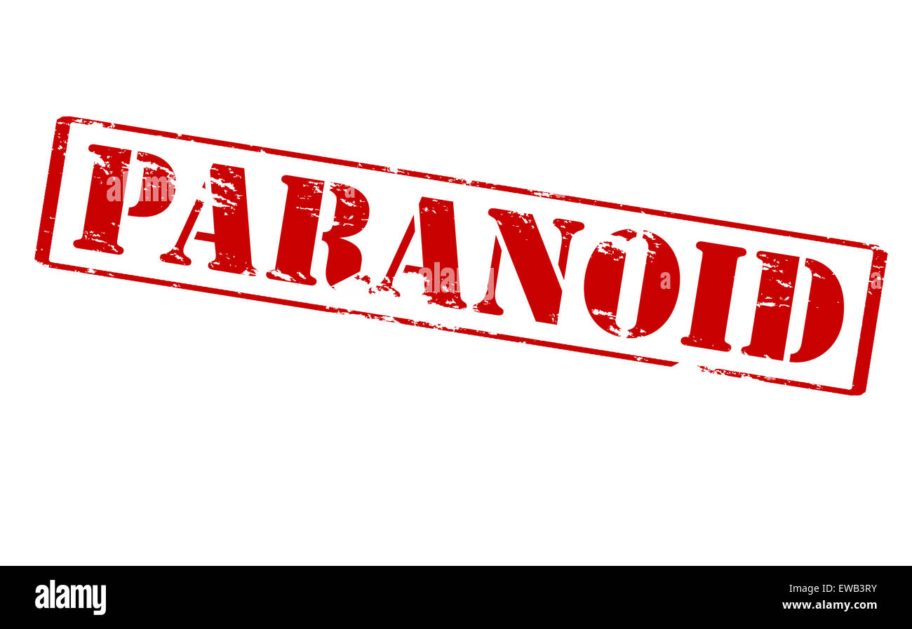 Rubber stamp with word paranoid inside, vector illustration Stock Photo