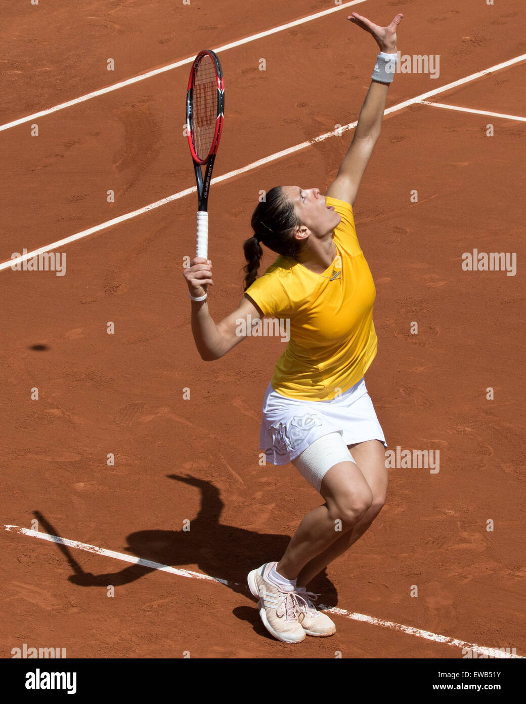 Andrea Petkovic (GER) in action at the French Open 2015 Stock Photo