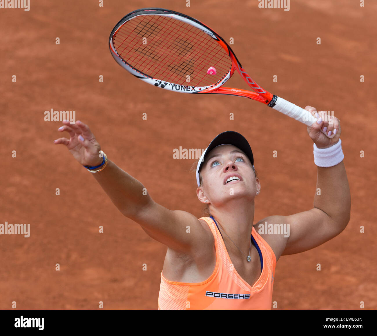 Angelique Kerber (GER) in action at the French Open 2015 Stock Photo