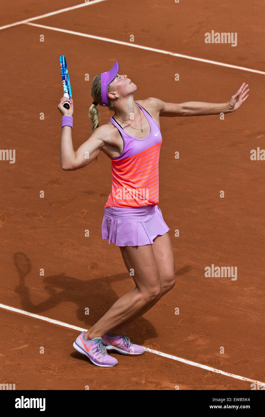 Carina Witthoeft (GER) in action at the French Open 2015 Stock Photo