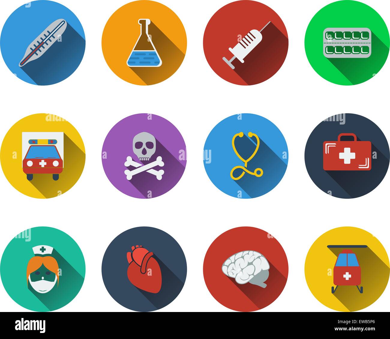 Set of medical icon in flat design. EPS 10 vector illustration with ...