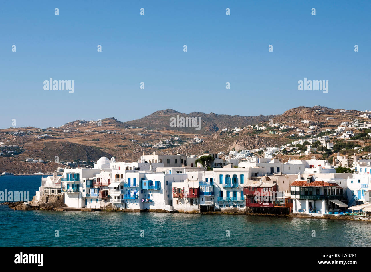 Griechenland, Kykladen, Mykonos, Mykonos Stadt ( Chora ), Alefkantra oder Venetia-Viertel, auch 'Little Venice' genannt. Die meh Stock Photo
