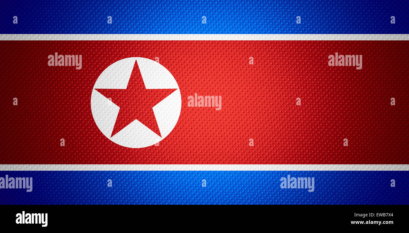 North Korea flag or Korean banner on abstract texture Stock Photo
