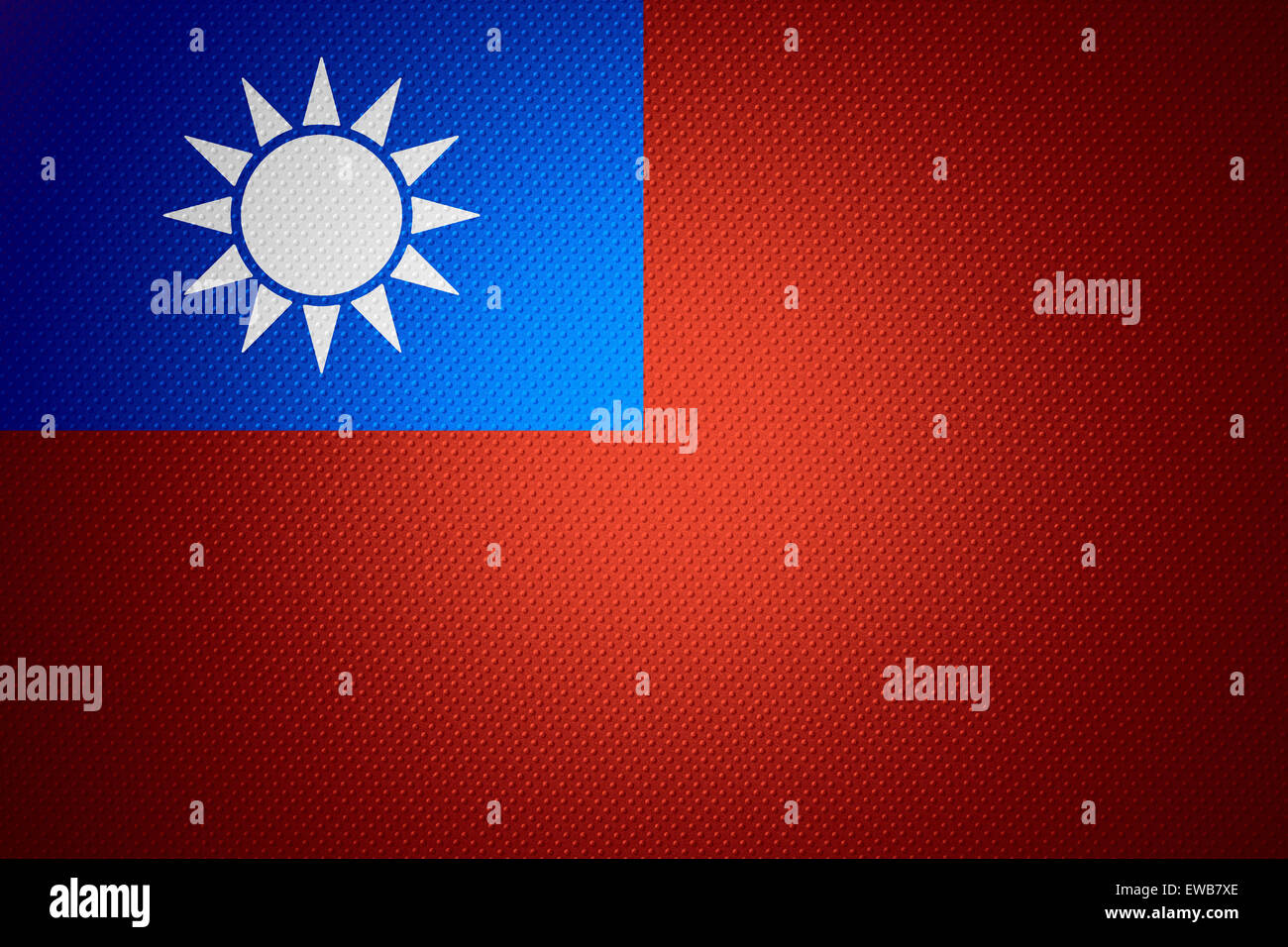 Taiwan flag or Taiwanese banner on abstract texture Stock Photo