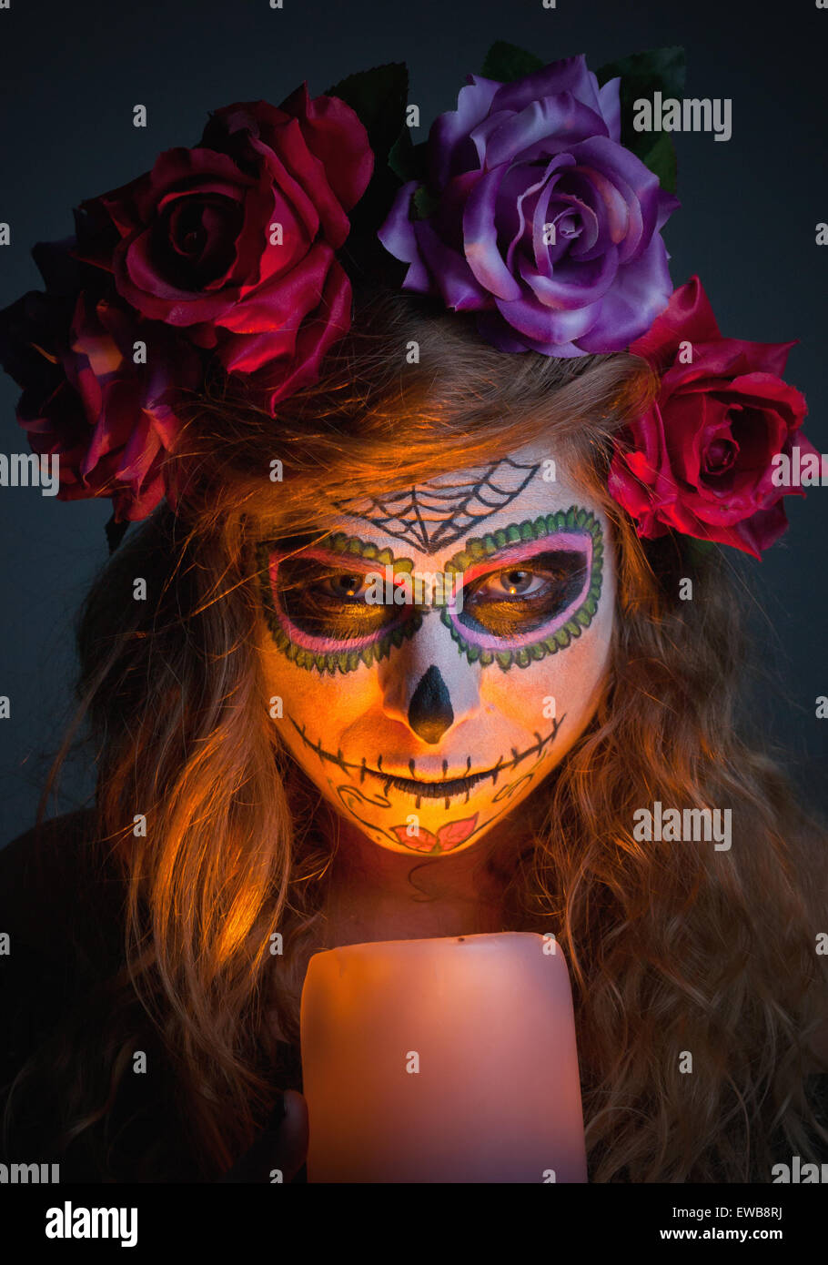 Wearing scary halloween costume mask hires stock photography and