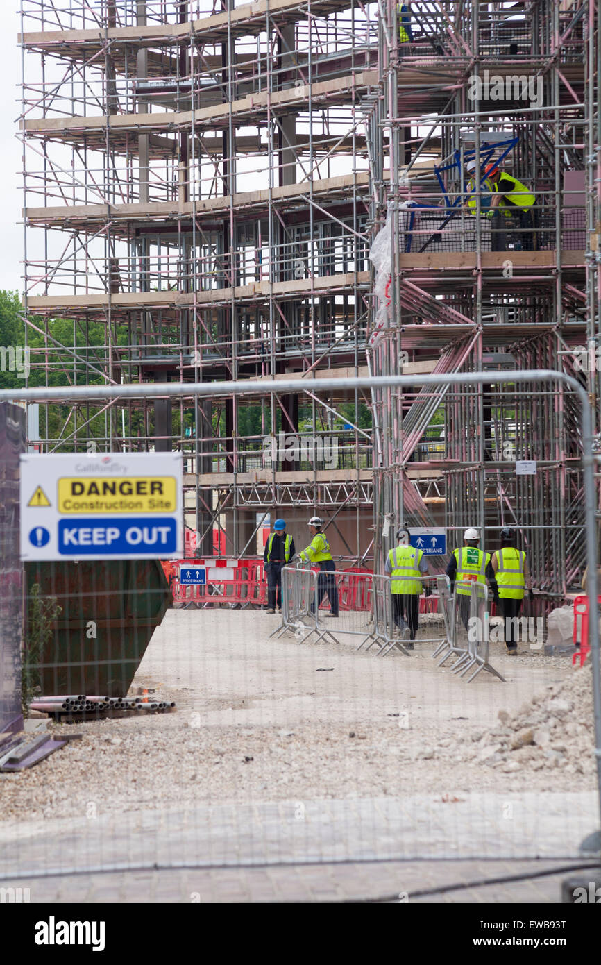 construction building work underway at Brewery Square, Dorchester South, Dorset in June Stock Photo