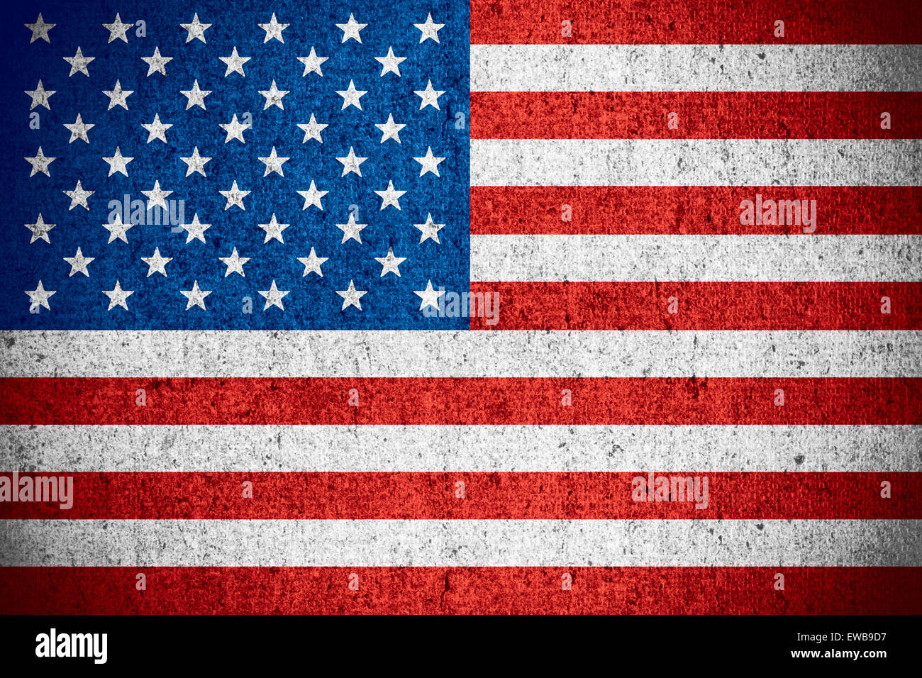 United States of America flag or American banner on rough pattern texture Stock Photo