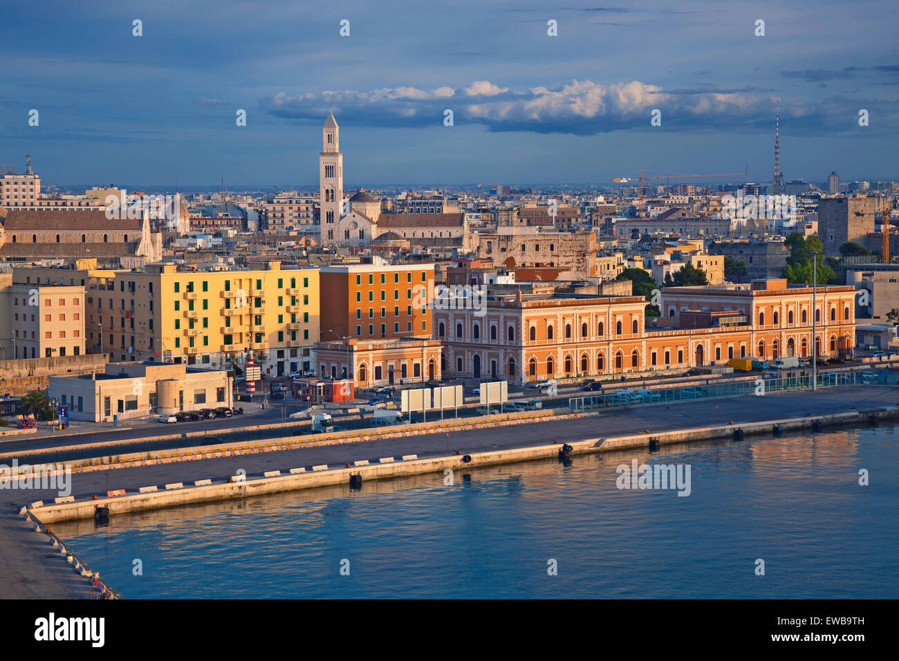 Port of Bari. Image of Bari located in southern Italy. Stock Photo