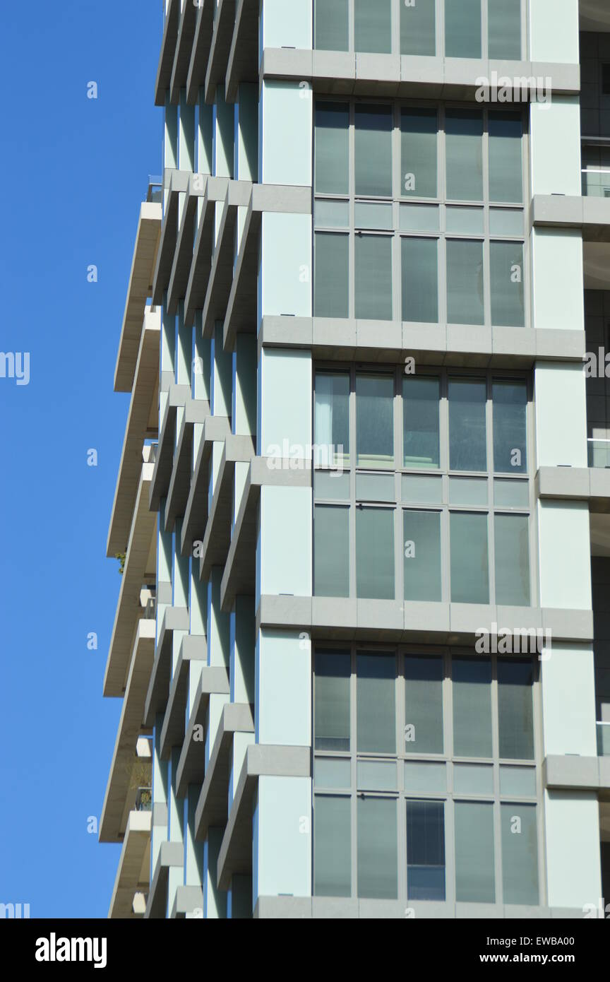 Abstract architecture with blue sky background. Photographed in tel Aviv, Israel Stock Photo