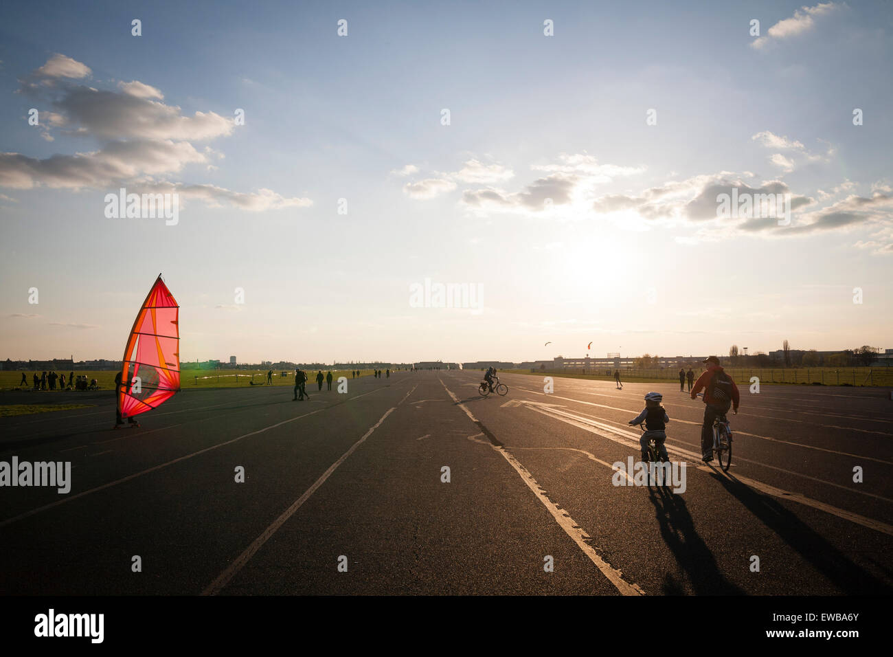 Tempelhofer Freiheit, former Airport, Berlin, Germany Stock Photo