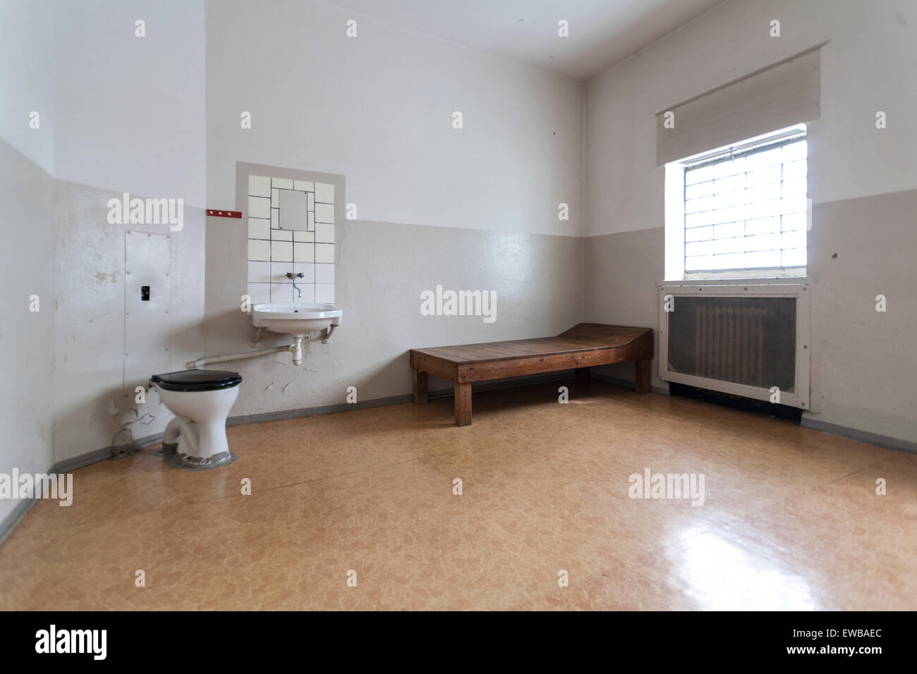 Prison cell, former Stasi prison, Hohenschönhausen Memorial, Berlin, Germany Stock Photo