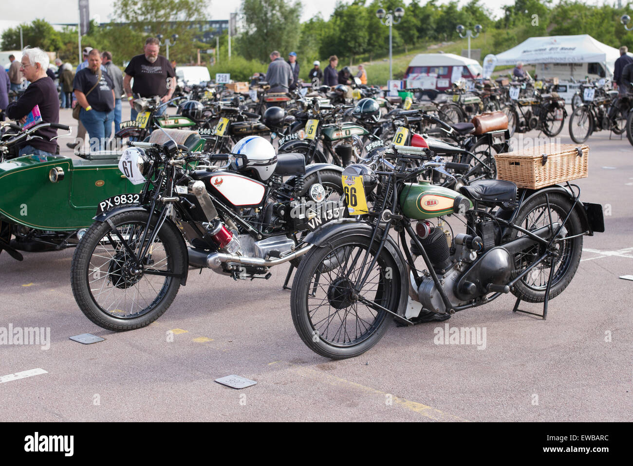 Vintage british motorcycles at The VMCC Banbury Run. Banbury