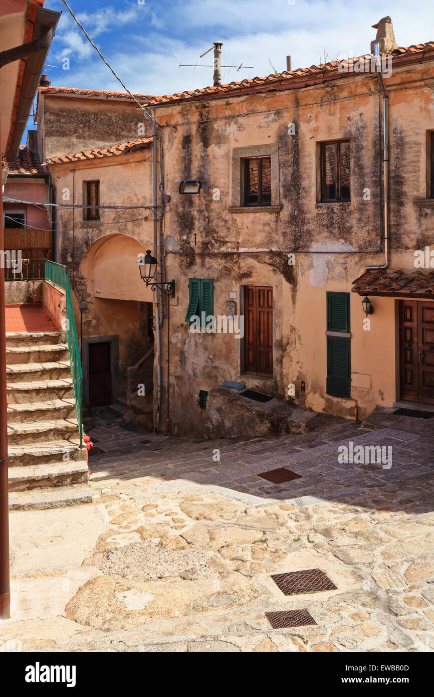urban view in Marciana, ancient village in Elba island, Italy Stock Photo