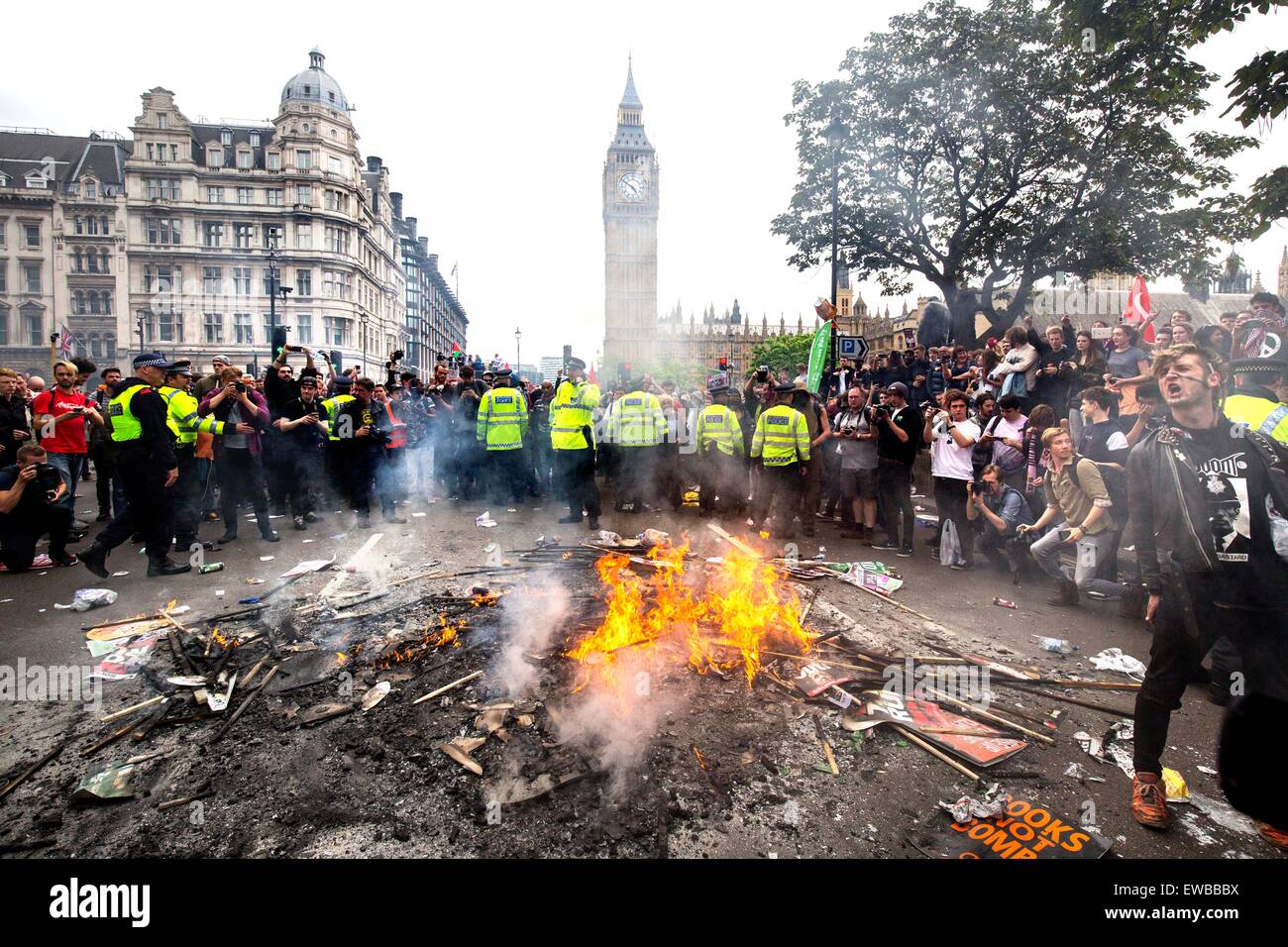 Anti austerity No Cuts protest march demo London Stock Photo