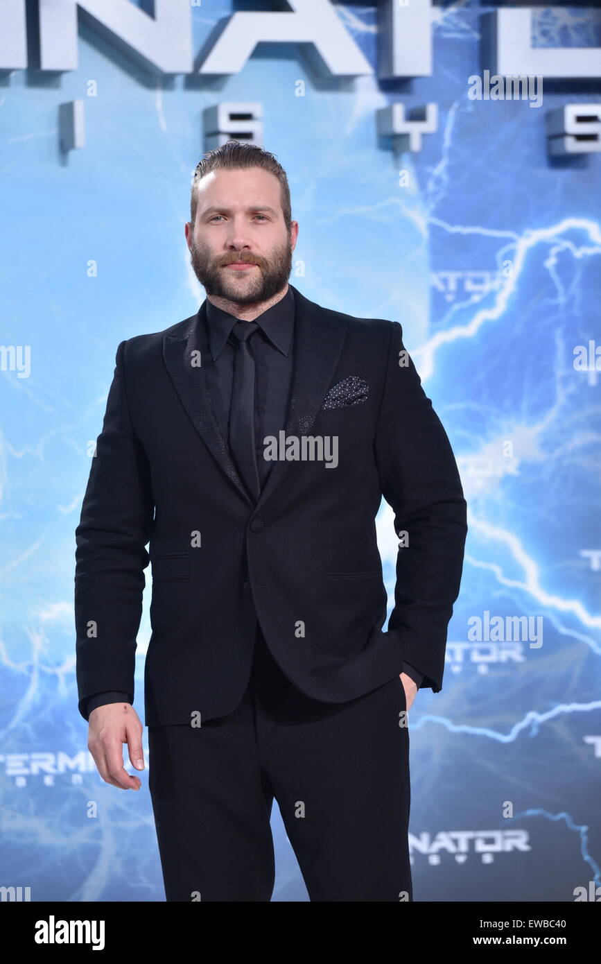 Berlin, Germany. 21st June, 2015. Australian actor Jai Courtney attends to the Premiere of the movie 'Terminator Genisys' at CineStar Theater at the Sony Center in Berlin, Germany. Credit:  dpa picture alliance/Alamy Live News Stock Photo