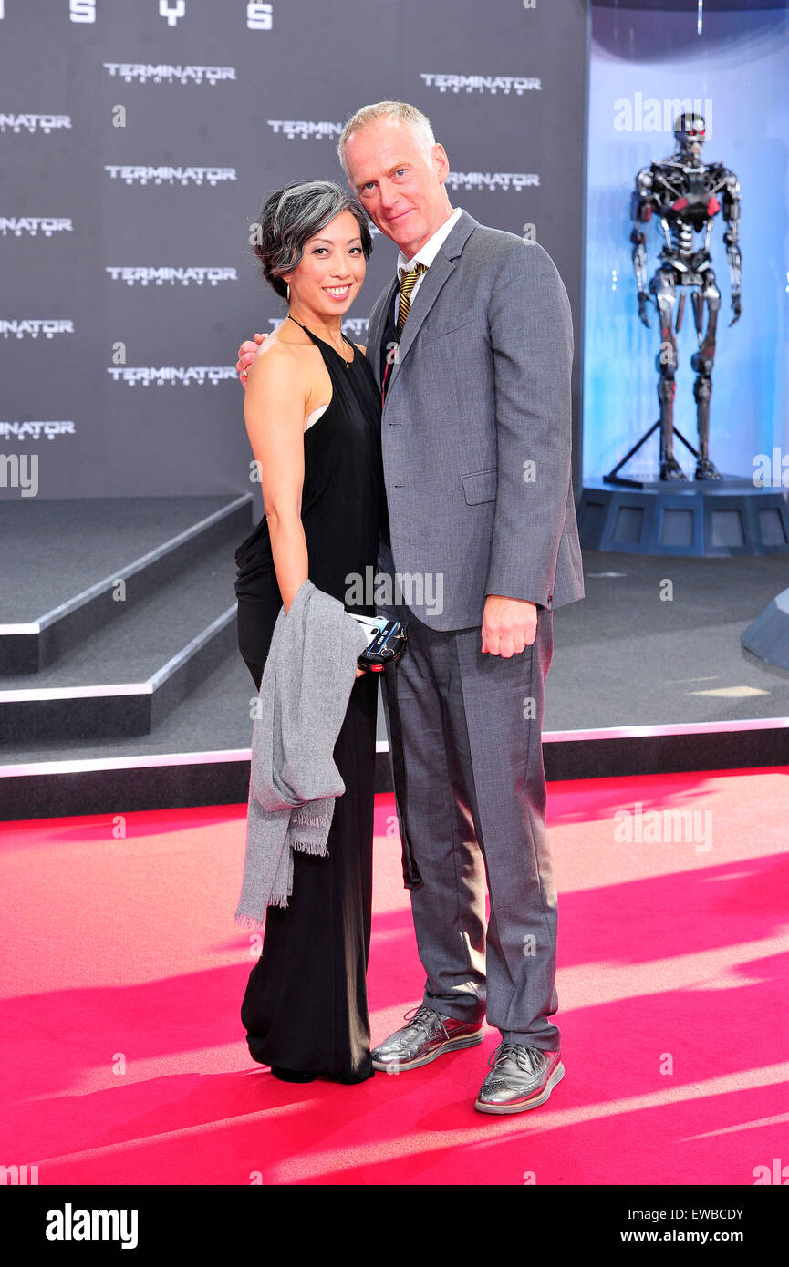 Berlin, Germany. 21st June, 2015. Jane Wu and American director Alan Taylor attend the Premiere of the movie 'Terminator Genisys' at CineStar Theater at the Sony Center in Berlin, Germany. Credit:  dpa picture alliance/Alamy Live News Stock Photo